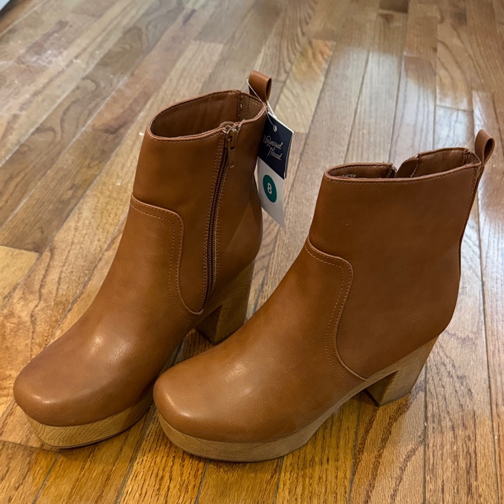 Universal Thread Brown Platform Ankle Clog Boots … - image 2